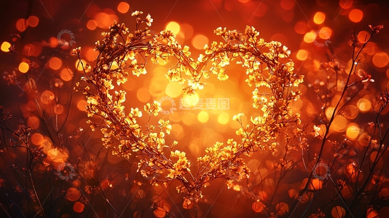 高清大图下载【趣麦麦图】冰晶花枝爱心形状