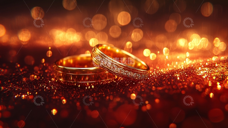 高清大图下载【趣麦麦图】金色婚戒