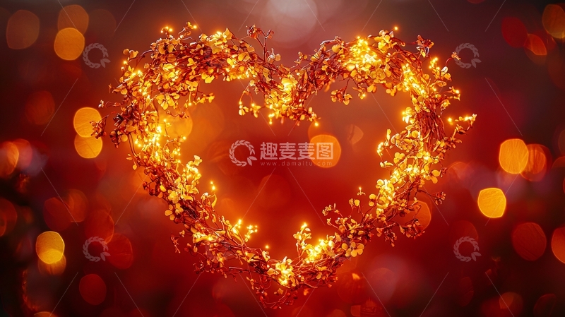 高清大图下载【趣麦麦图】火焰爱心