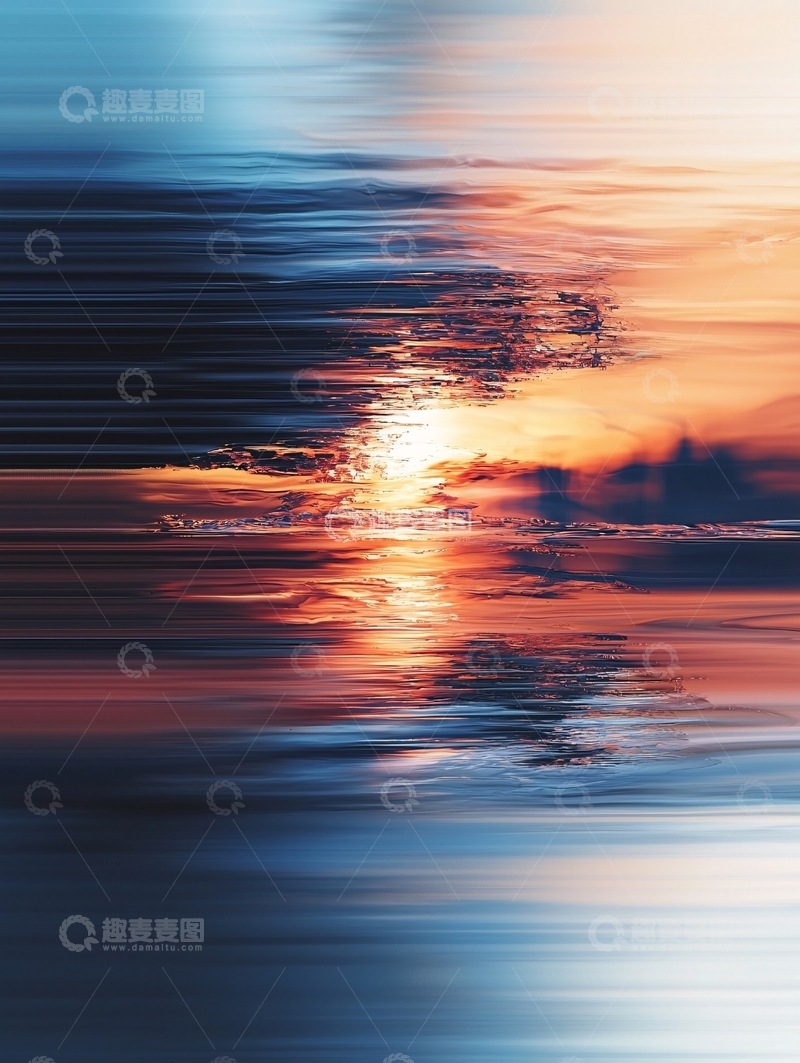 高清大图下载【趣麦麦图】抽象日落