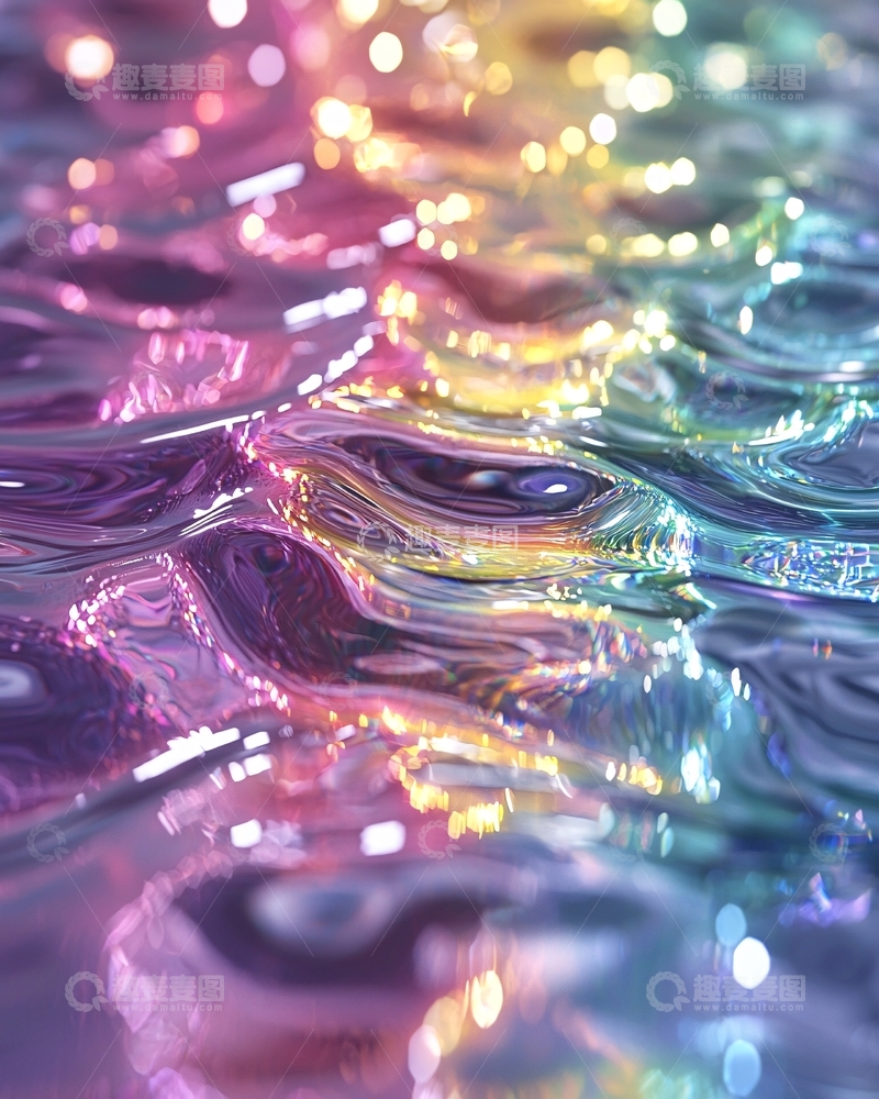 高清大图下载【趣麦麦图】彩虹般闪耀的水面