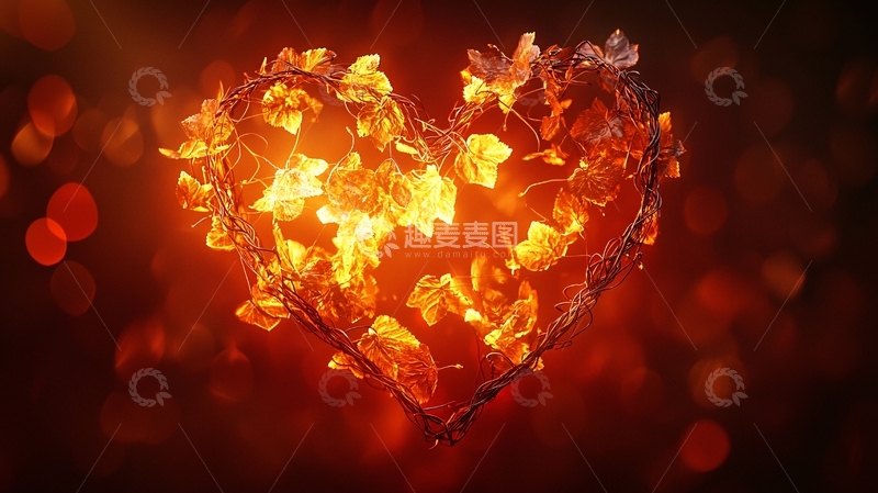 高清大图下载【趣麦麦图】火焰爱心