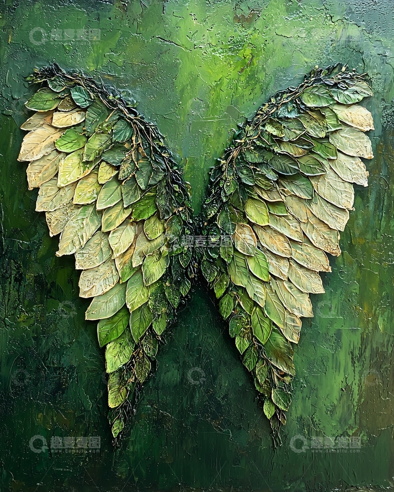 高清大图下载【趣麦麦图】绿色翅膀