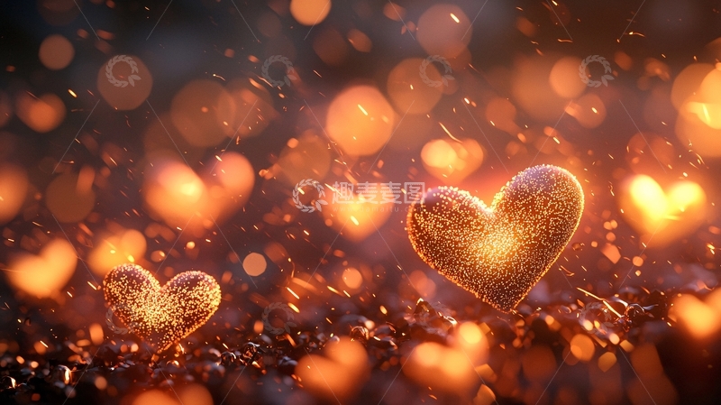 高清大图下载【趣麦麦图】金色爱心