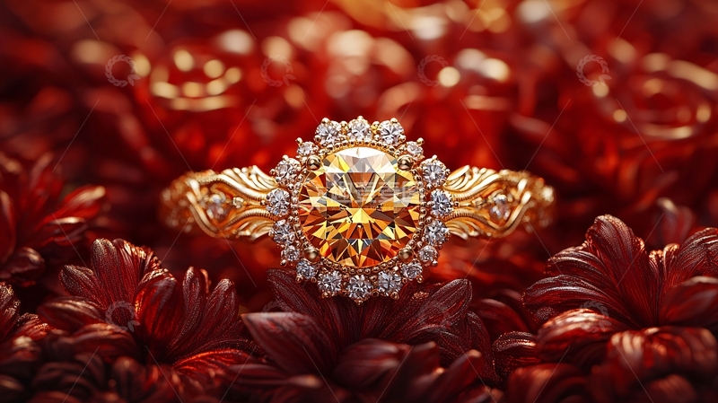 高清大图下载【趣麦麦图】奢华黄金钻戒