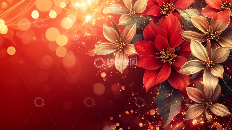 高清大图下载【趣麦麦图】红色花朵背景