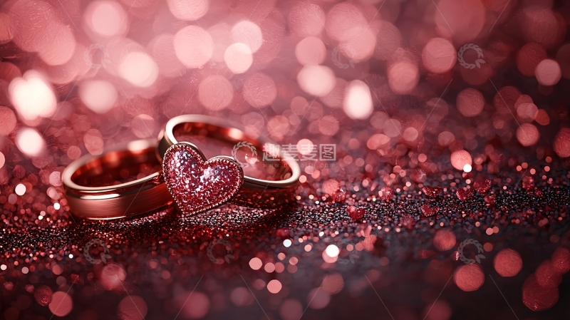 红宝石戒指与爱心
