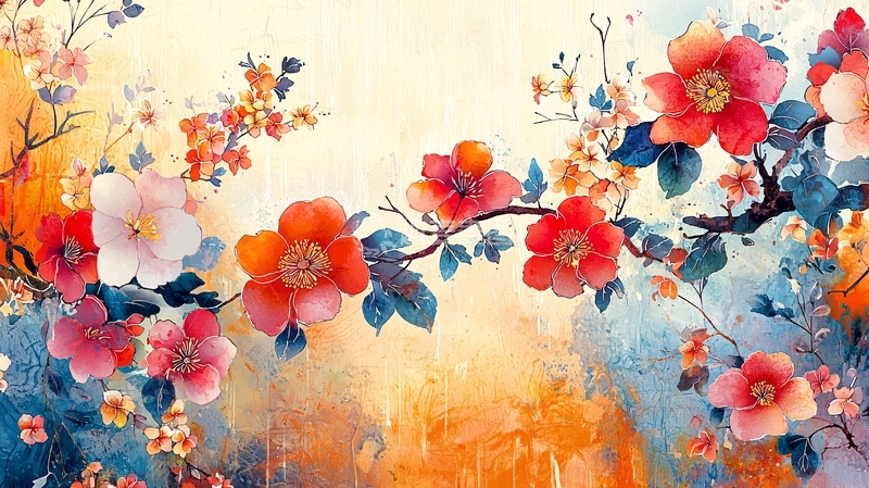 高清大图下载【趣麦麦图】水彩花卉51