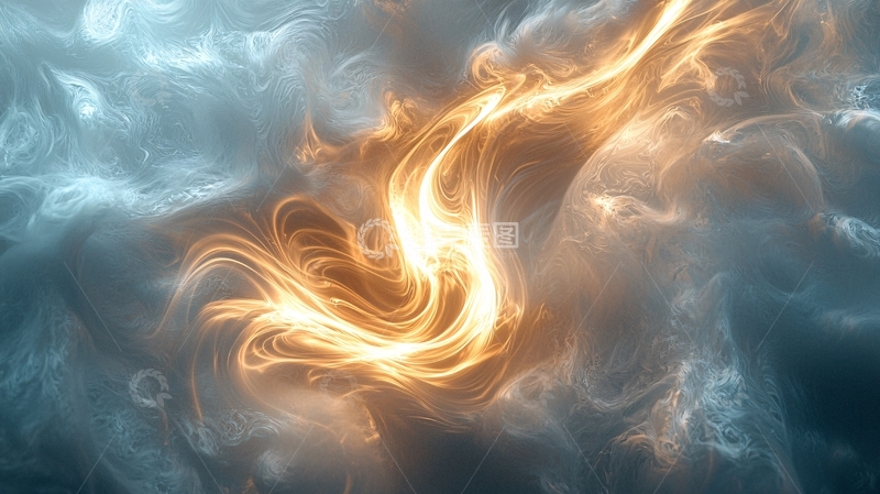 高清大图下载【趣麦麦图】蓝色与金色能量漩涡