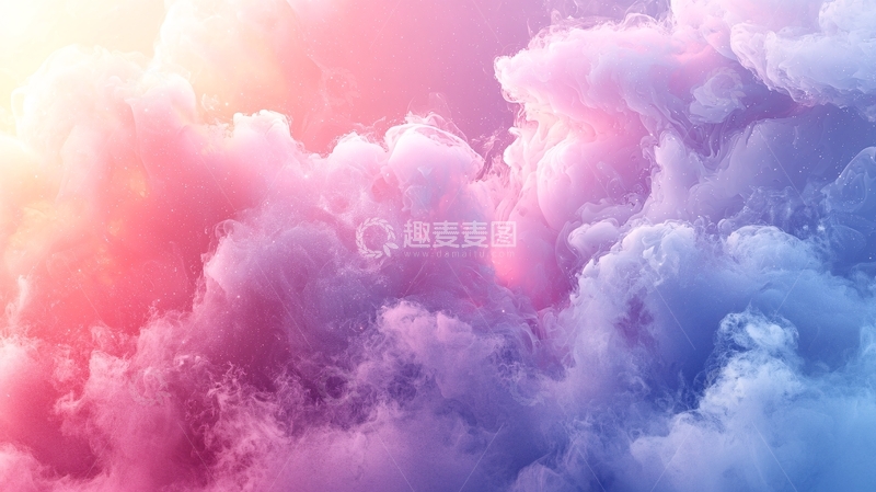 高清大图下载【趣麦麦图】梦幻粉色彩色云朵