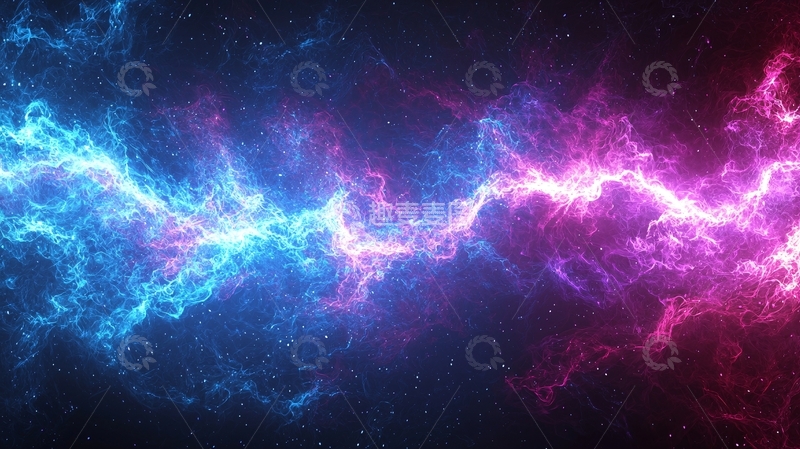 高清大图下载【趣麦麦图】梦幻蓝色粉色能量流