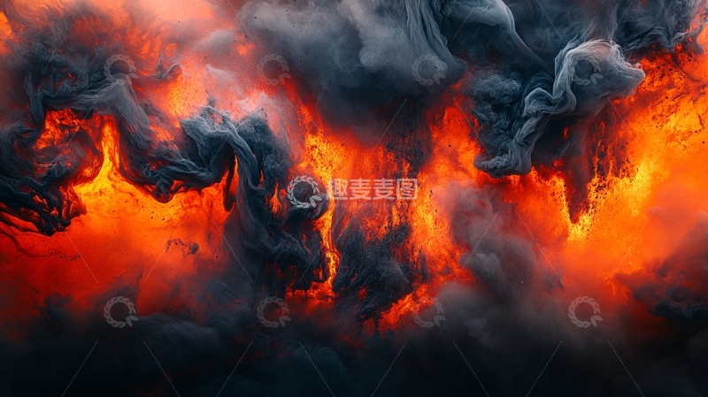 高清大图下载【趣麦麦图】火焰与浓烟