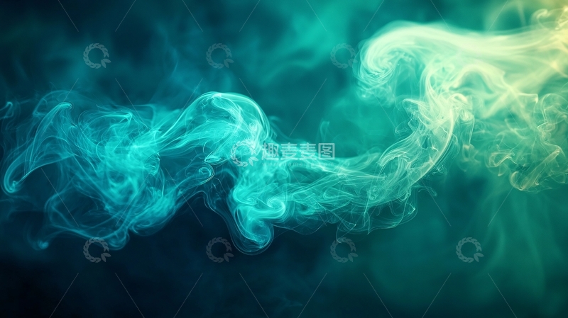 高清大图下载【趣麦麦图】蓝绿色的烟雾背景