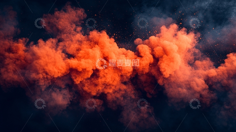 高清大图下载【趣麦麦图】橙色烟雾