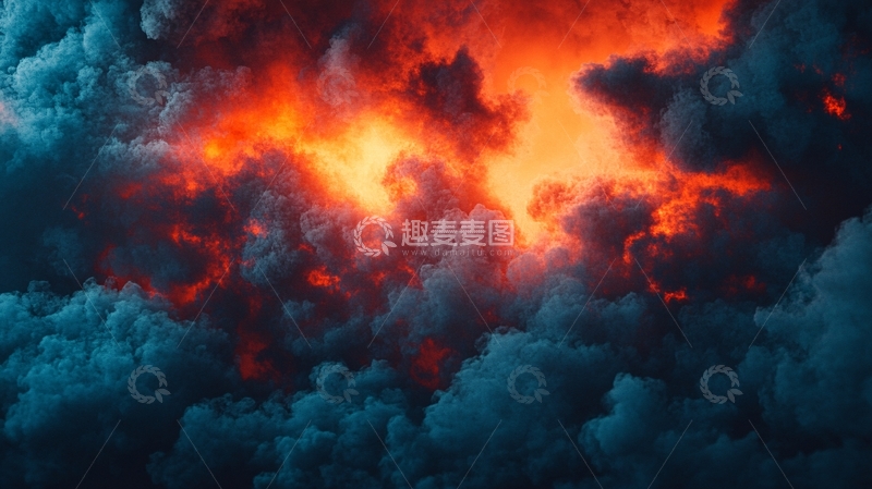 高清大图下载【趣麦麦图】火焰般的云