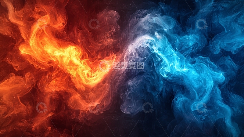 高清大图下载【趣麦麦图】火焰与冰霜的碰撞