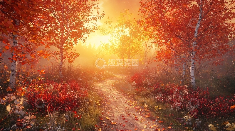 高清大图下载【趣麦麦图】秋日小路