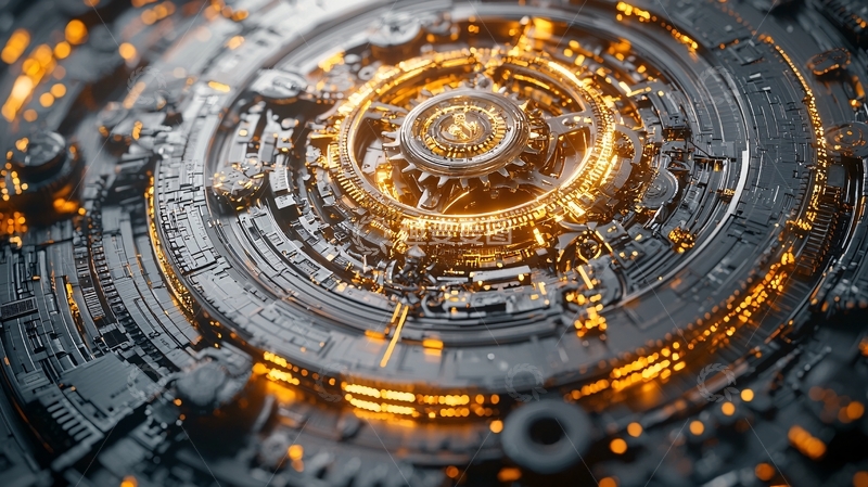 高清大图下载【趣麦麦图】金色机械装置