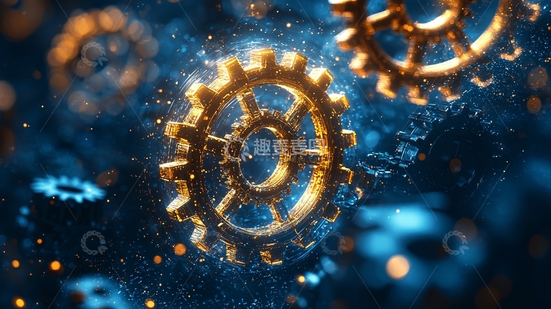 高清大图下载【趣麦麦图】金色齿轮