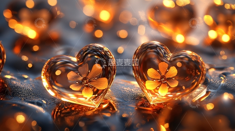 高清大图下载【趣麦麦图】水晶爱心
