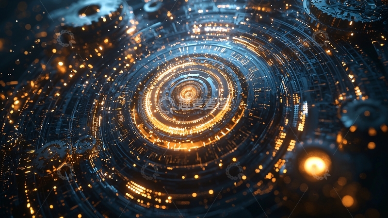 高清大图下载【趣麦麦图】抽象科技感循环光环