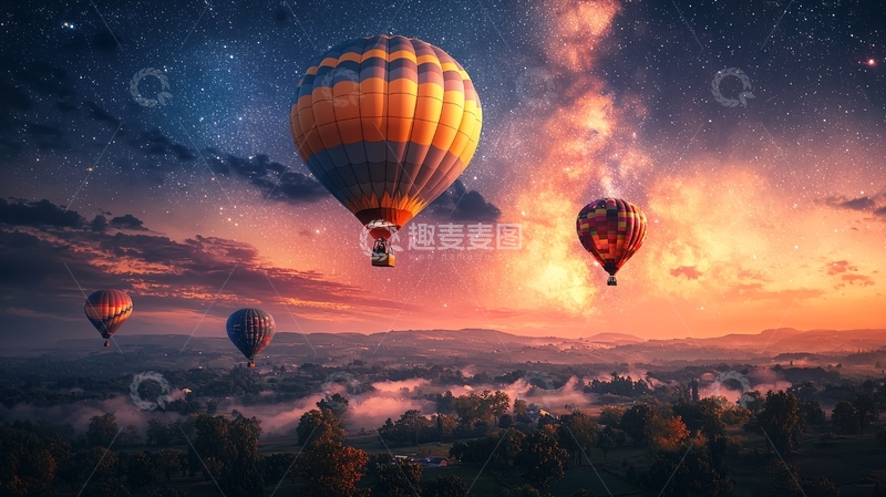 高清大图下载【趣麦麦图】热气球