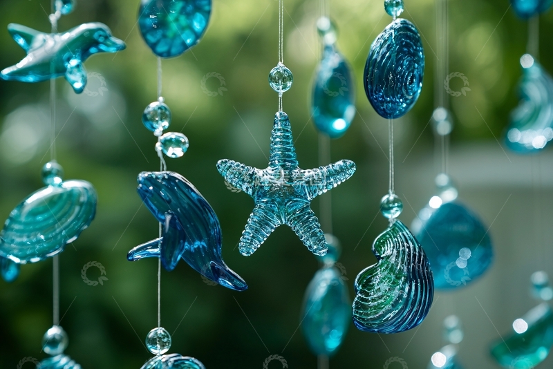 高清大图下载【趣麦麦图】蓝色海洋生物风铃