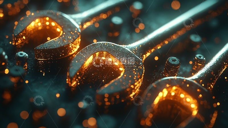 高清大图下载【趣麦麦图】-发光扳手特写