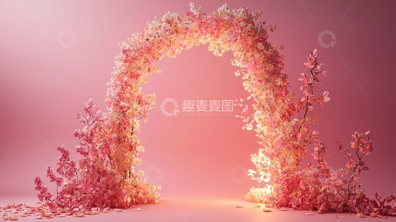 高清大图下载【趣麦麦图】粉色花拱门