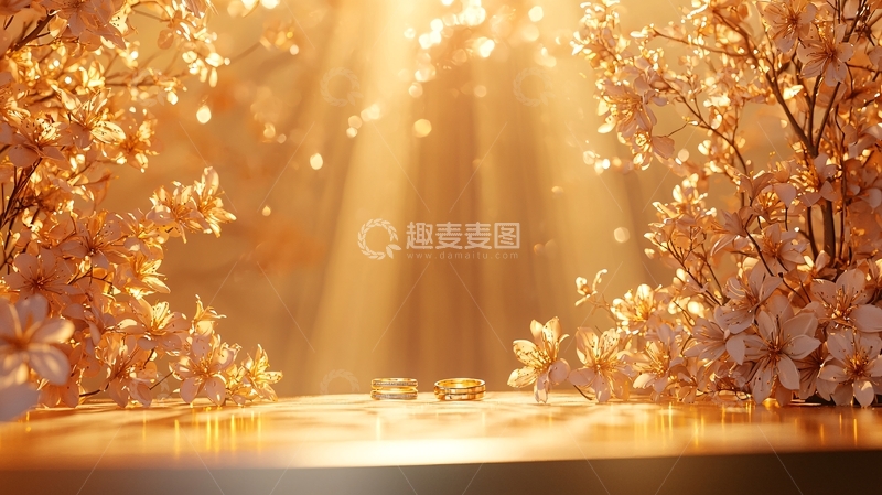 高清大图下载【趣麦麦图】温暖阳光下的樱花树