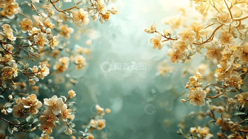 高清大图下载【趣麦麦图】春日暖阳下的淡黄色花朵