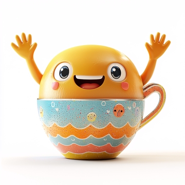 开心的小球杯子