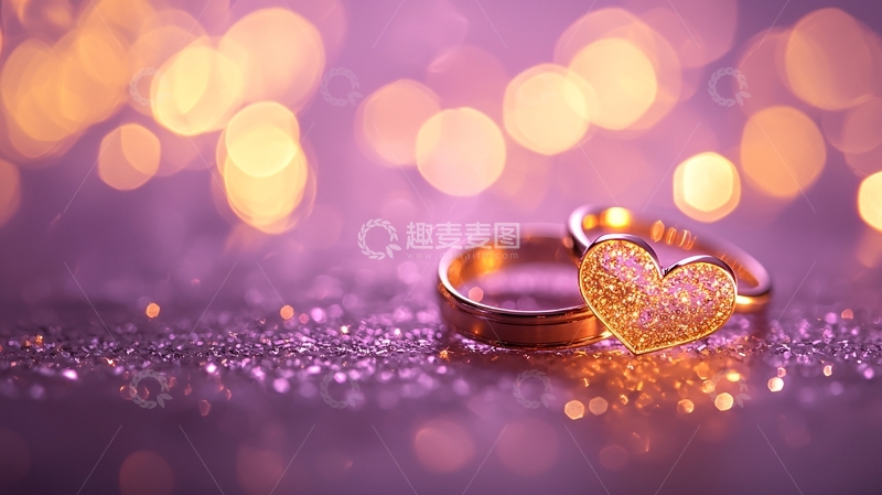 高清大图下载【趣麦麦图】闪耀的婚戒与浪漫背景
