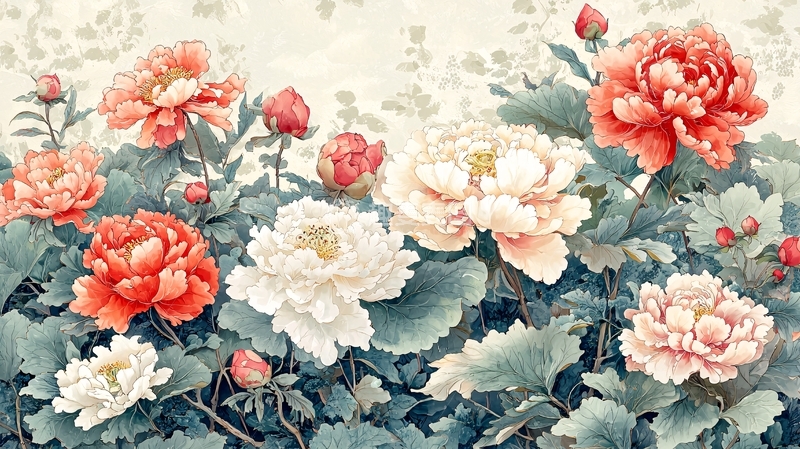 高清大图下载【趣麦麦图】水墨写意牡丹图