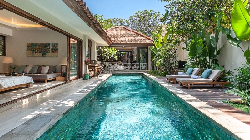 高清大图下载【趣麦麦图】私家泳池别墅度假