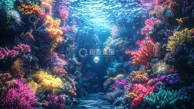 高清大图下载【趣麦麦图】海底珊瑚礁景观