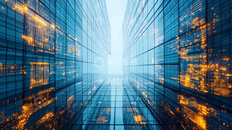 高清大图下载【趣麦麦图】现代都市玻璃幕墙建筑