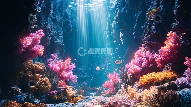 高清大图下载【趣麦麦图】深海珊瑚峡谷