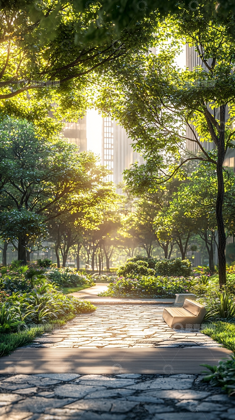 高清大图下载【趣麦麦图】阳光洒满林间小路