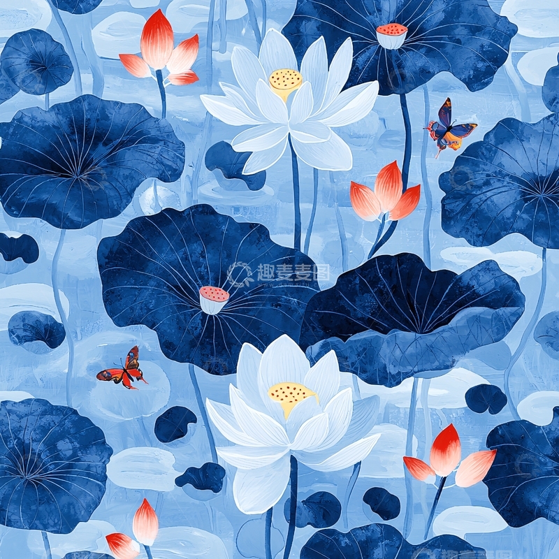 高清大图下载【趣麦麦图】蓝色莲花