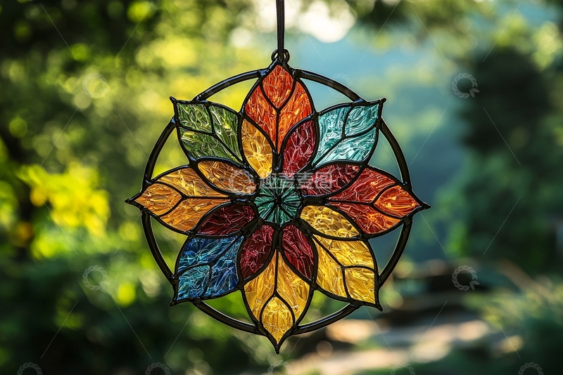 高清大图下载【趣麦麦图】彩色玻璃花窗