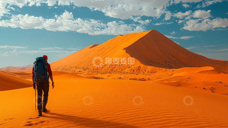 高清大图下载【趣麦麦图】沙漠徒步旅行者