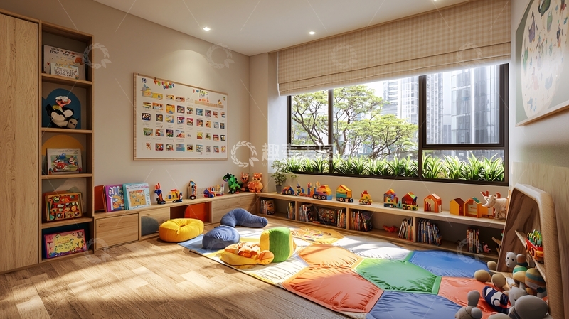 明亮温馨的儿童阅读室