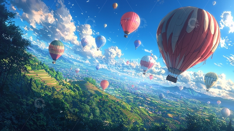 高清大图下载【趣麦麦图】热气球