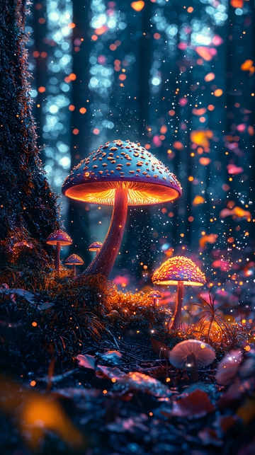 梦幻森林发光蘑菇