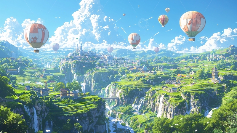高清大图下载【趣麦麦图】梦幻天空之城