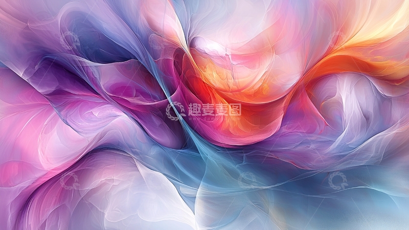 高清大图下载【趣麦麦图】梦幻多彩丝绸质感背景