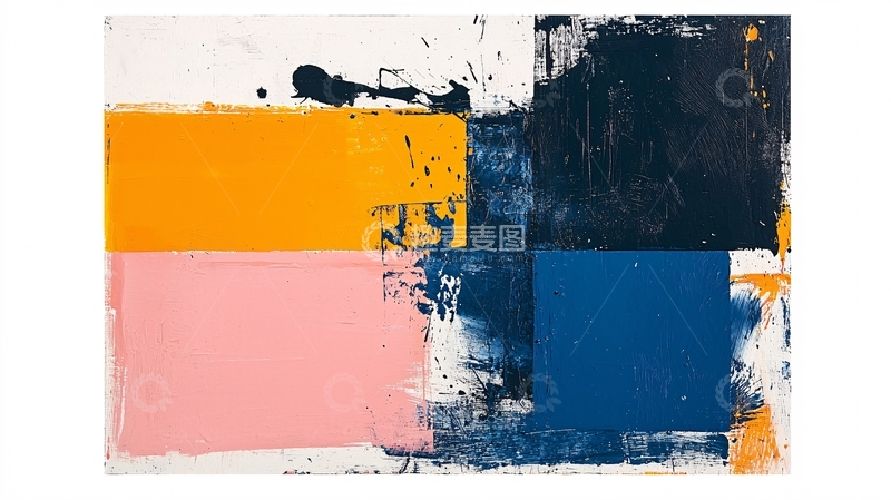 高清大图下载【趣麦麦图】抽象几何彩色油画
