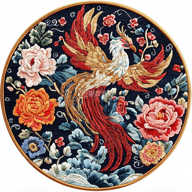 高清大图下载【趣麦麦图】圆形刺绣图样