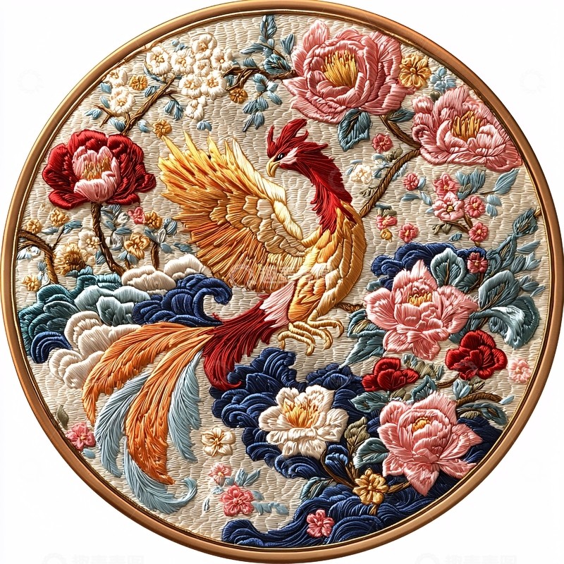 高清大图下载【趣麦麦图】圆形刺绣图样